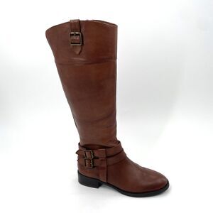 INC International Concepts Tall Riding Boots Womens 7M Brown Fahneecog Cognac